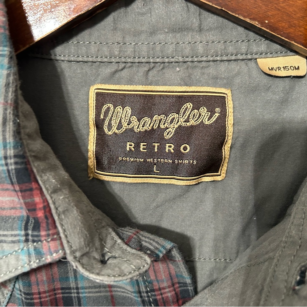 Wrangler Retro Plaid Snap Shirt Men’s Large - Picture 4 of 8